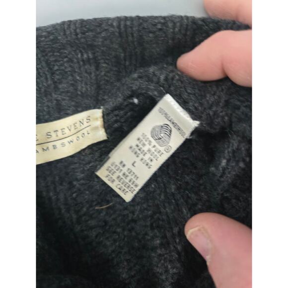 VINTAGE VALERIE STEVENS WOOL WOMANS CABLE KNIT  SWEATER TURTLENECK LARGE ZIPPER - Picture 13 of 14